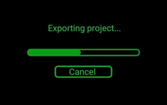 Export progress bar