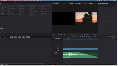 Screenshot of DaVinci Resolve showing a fade out on an audio clip