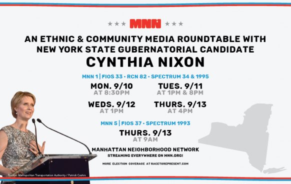 Watch MNN's Roundtable with NY Gubernatorial Candidate Cynthia Nixon!