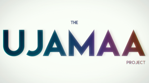 Ujamaa Project text logo with white background