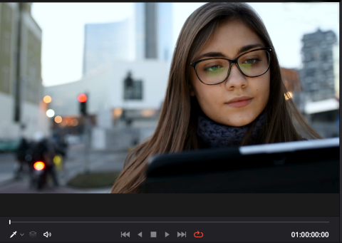 Screenshot from DaVinci Resolve of the color balanced clip after adjusting the Lift color wheel